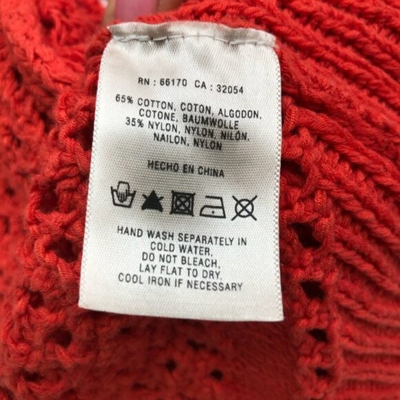 Guinevere Short Sleeve Open Front Knit Cardigan Sweater Orange Size XS Y2K - Picture 7 of 8